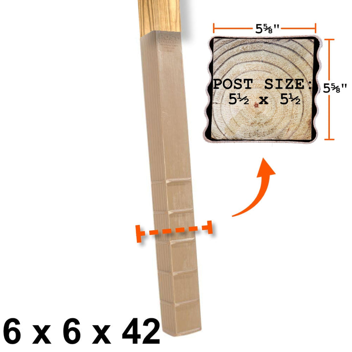 Post Protector Decay Protection 5.5-in x 5.5-in x 3-1/2-ft Cedar Tone Deck Post Sleeve