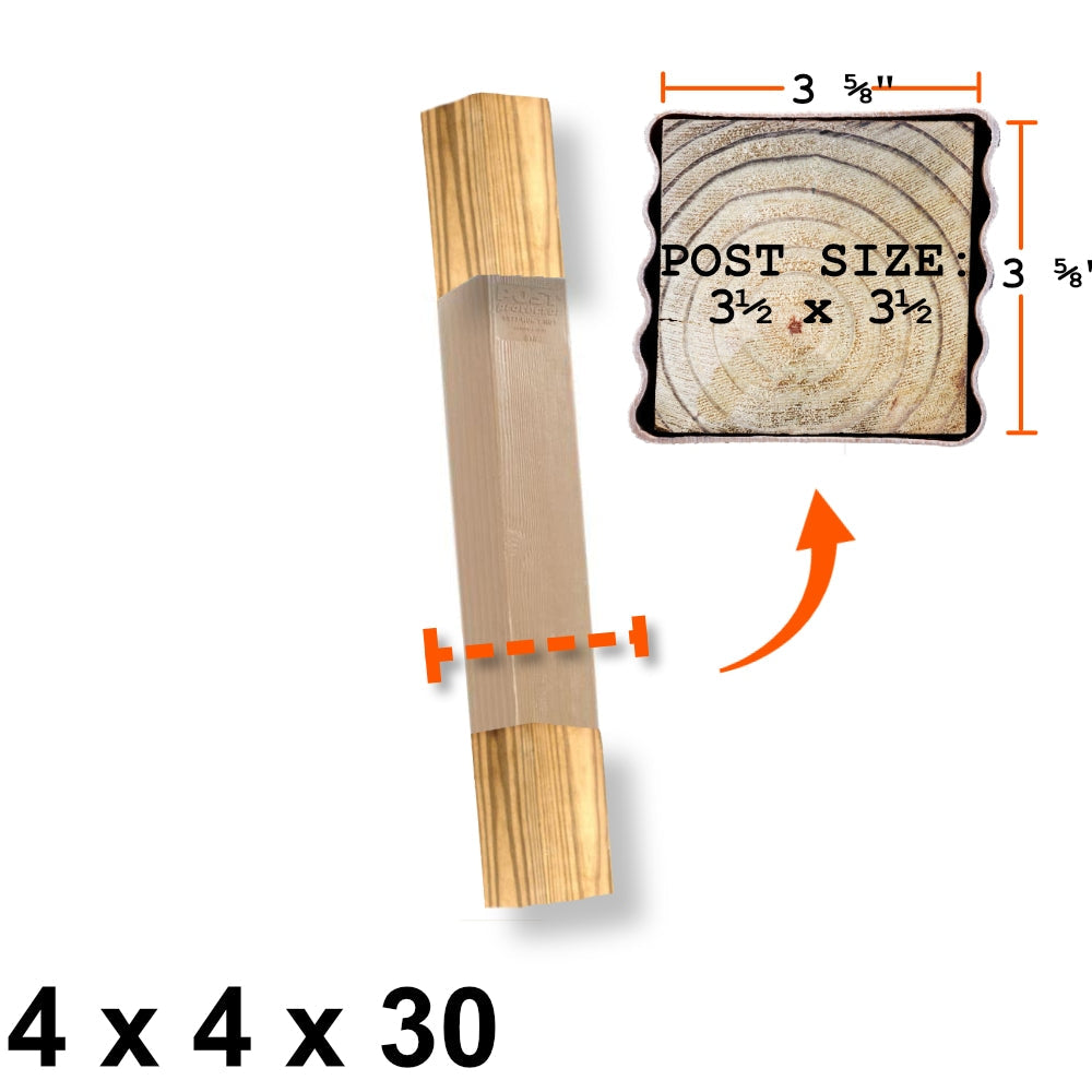 Post Protector Decay Protection 3.5-in x 3.5-in x 3-ft Cedar Tone Deck Post Sleeve