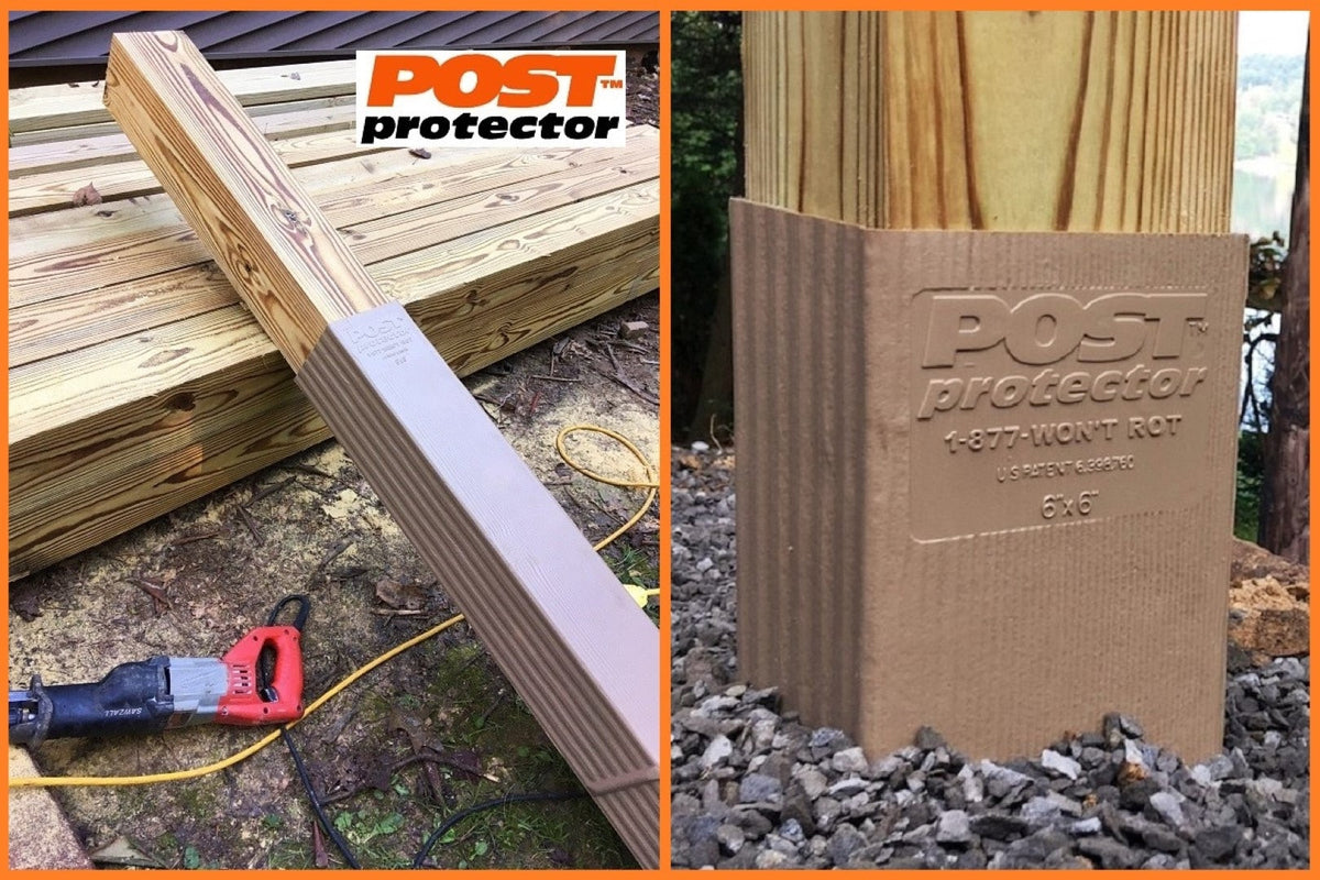 Post Protector Decay Protection 5.5-in x 5.5-in x 3-1/2-ft Cedar Tone Deck Post Sleeve