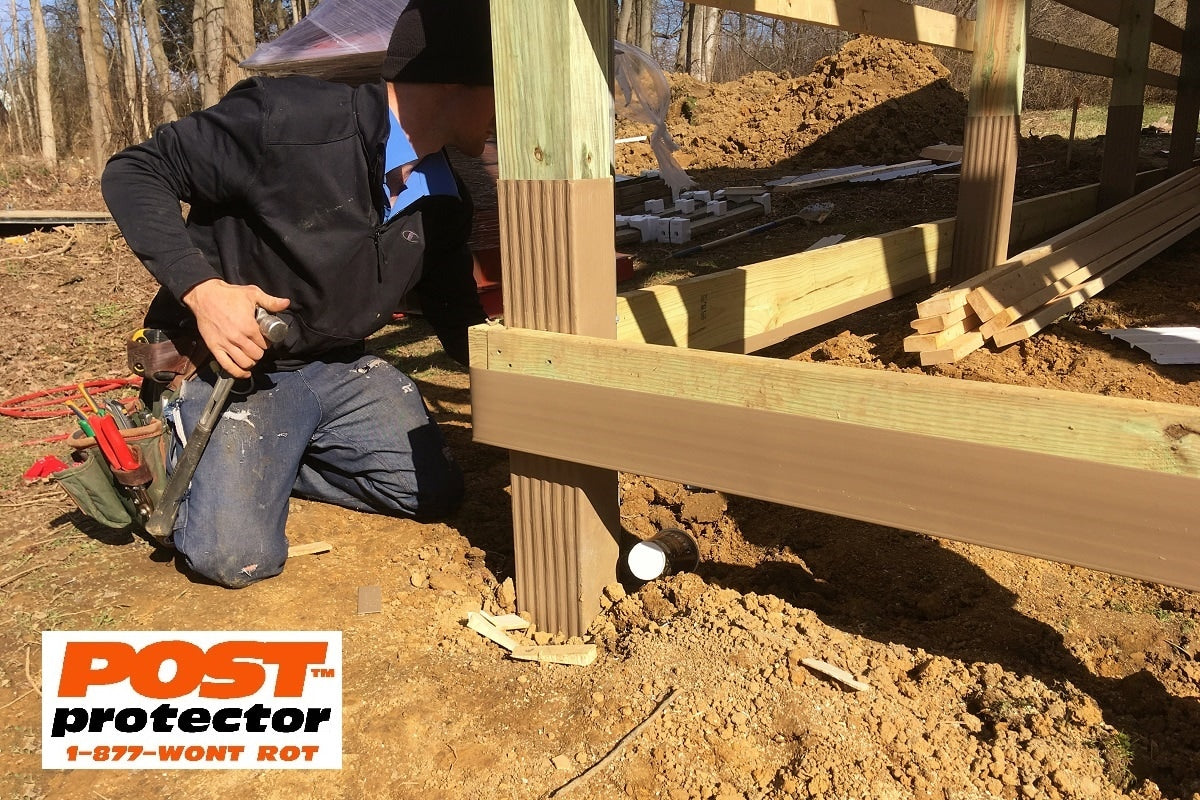 Post Protector Decay Protection 5.5-in x 5.5-in x 3-1/2-ft Cedar Tone Deck Post Sleeve