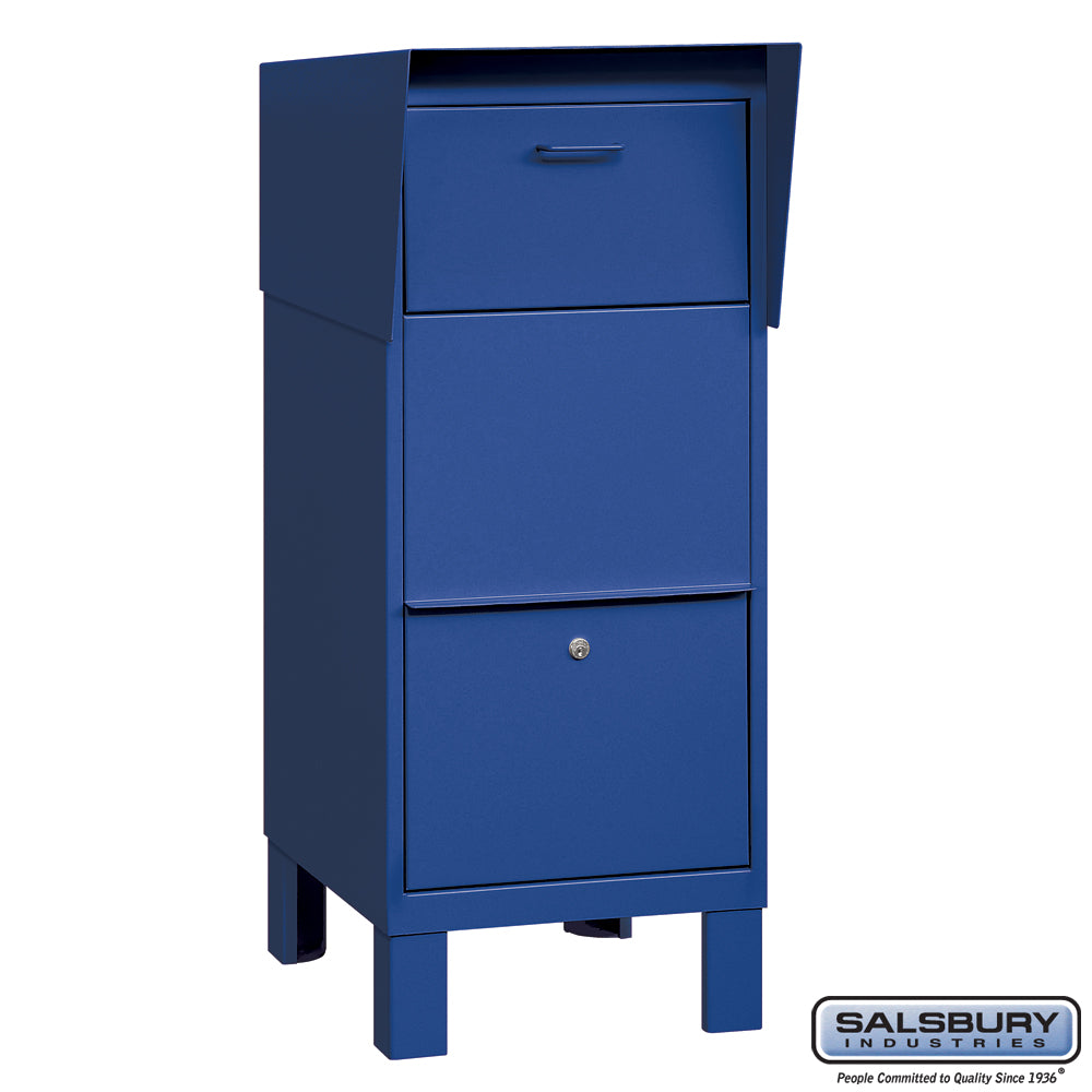 Blue Courier Box with Secure Locking Mechanism