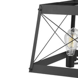 Progress Lighting Bradberry 5-Light Matte Black Farmhouse Square Medium Hanging Pendant Light