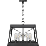 Progress Lighting Bradberry 5-Light Matte Black Farmhouse Square Medium Hanging Pendant Light