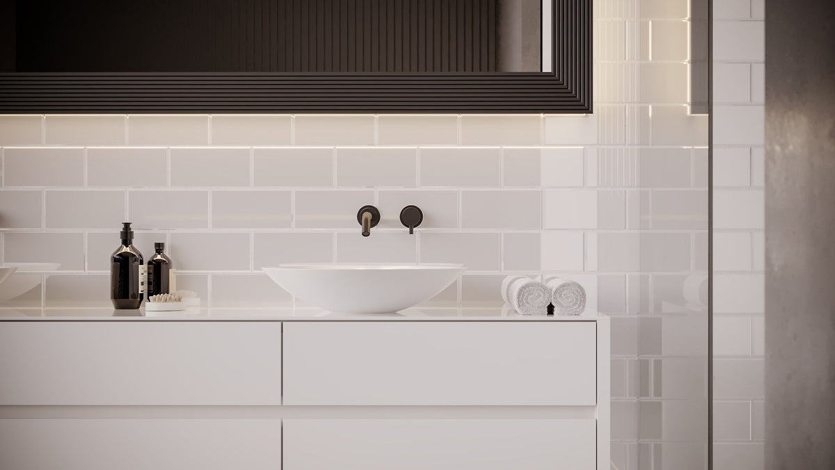 Satori Hudson Brilliant White 4-in x 8-in Glossy Ceramic Subway Wall Tile (0.21-sq. ft/ Piece)