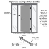 68.5 in. x 81.75 in. Internal Grilles Right-Hand Inswing 1/4-Lite Clear Painted Steel Prehung Front Door with Sidelites - Super Arbor