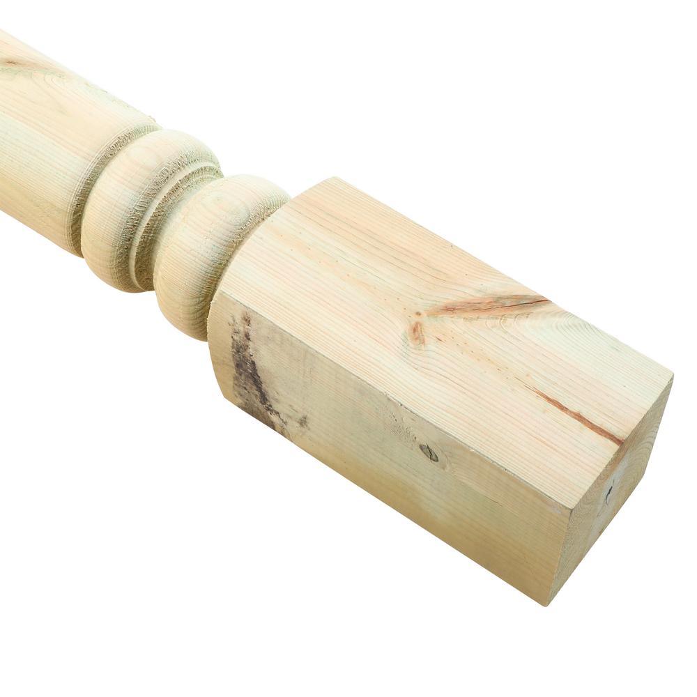 4 in. x 4 in. x 4-1/2 ft. Pressure-Treated Wood Finial Ready Deck Post - Super Arbor