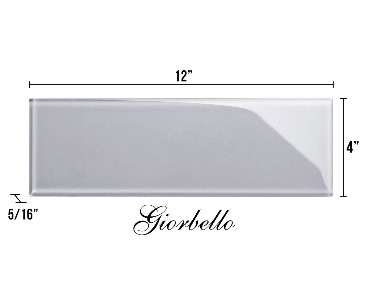 Giorbello Glass Subway Lavender Gray 4-in x 12-in Glossy Glass Subway Wall Tile (5-sq. ft/ Carton)