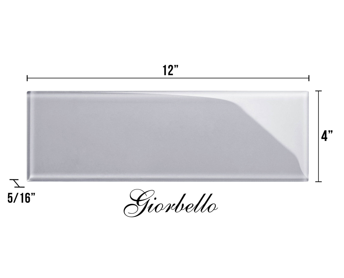 Giorbello (Sample) Glass Subway Lavender Gray 4-in x 12-in Glossy Glass Wall Tile