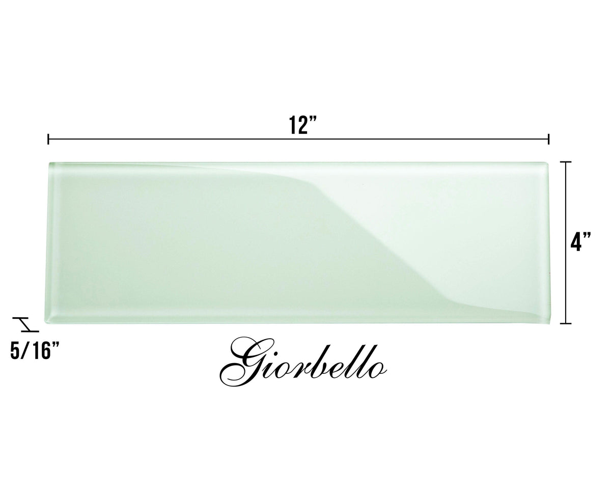 Giorbello (Sample) 4x12 glass subway tiles Winter Sage 4-in x 12-in Glossy Glass Brick Subway Wall Tile