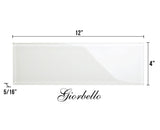 Giorbello Classic Premium Alabaster White 4-in x 12-in Glossy Glass Subway Wall Tile (5-sq. ft/ Carton)