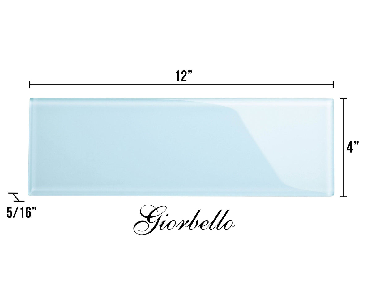 Giorbello (Sample) 4x12 glass subway tiles Morning Sky Blue 4-in x 12-in Glossy Glass Brick Subway Wall Tile
