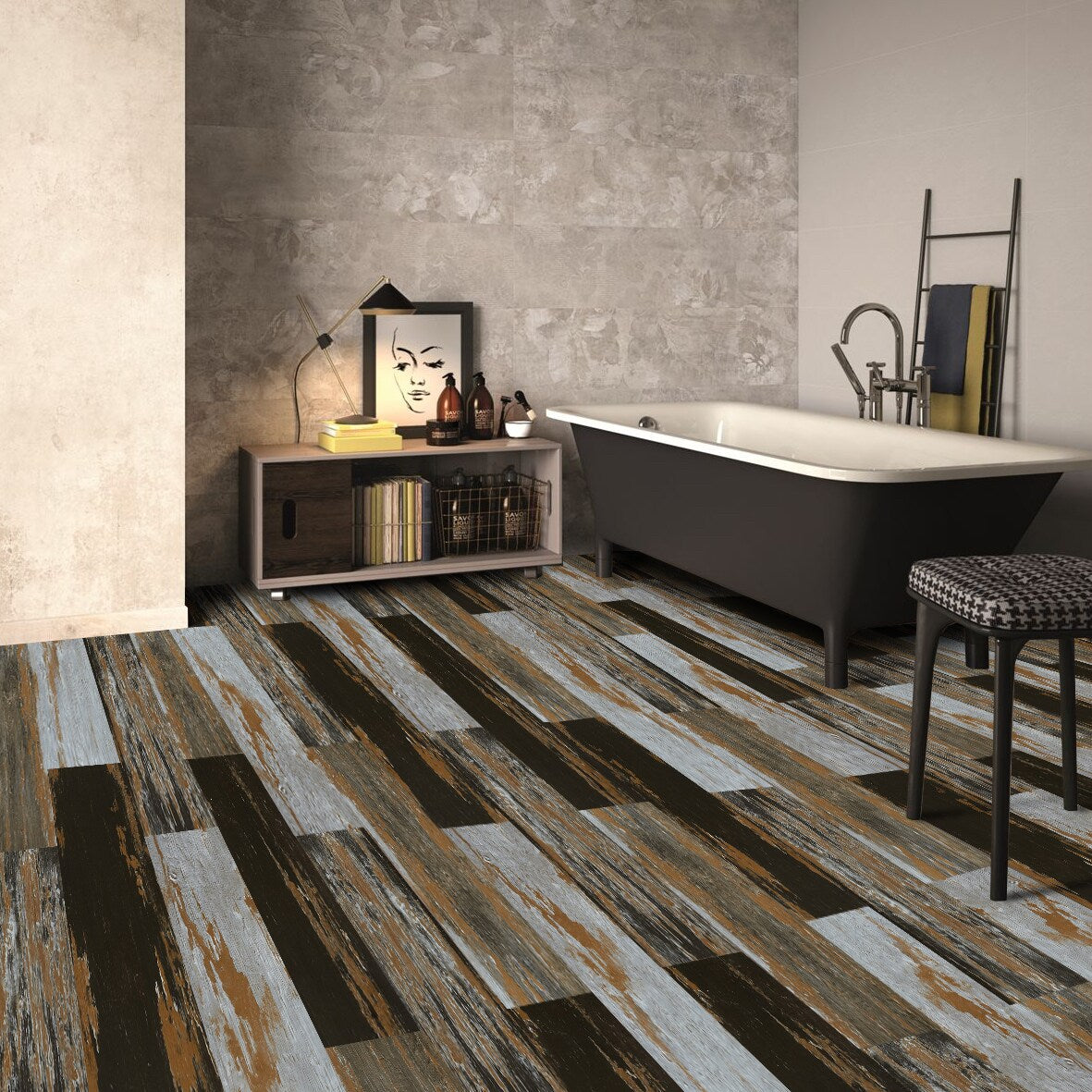 Deco Products Colors Old Desert Bronze High Variation 6-in W x 36-in L x 2-mm Waterproof Luxury Vinyl Plank Flooring, Glue-Down, 30-sq ft Carton
