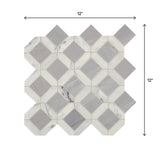 American Olean Genuine Stone White and Gray 12-in x 12-in Glazed Natural Marble Mosaic Floor and Wall Tile (1.08-sq ft)