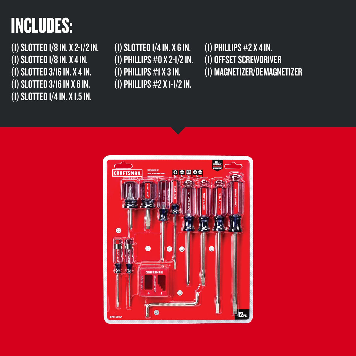 CRAFTSMAN 12-Piece Acetate Handle Screwdriver Set