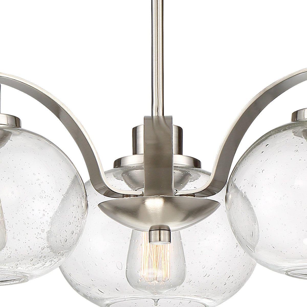 Quoizel Trilogy 3-Light Brushed Nickel Chandelier with Clear Seeded Glass