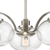 Quoizel Trilogy 3-Light Brushed Nickel Chandelier with Clear Seeded Glass