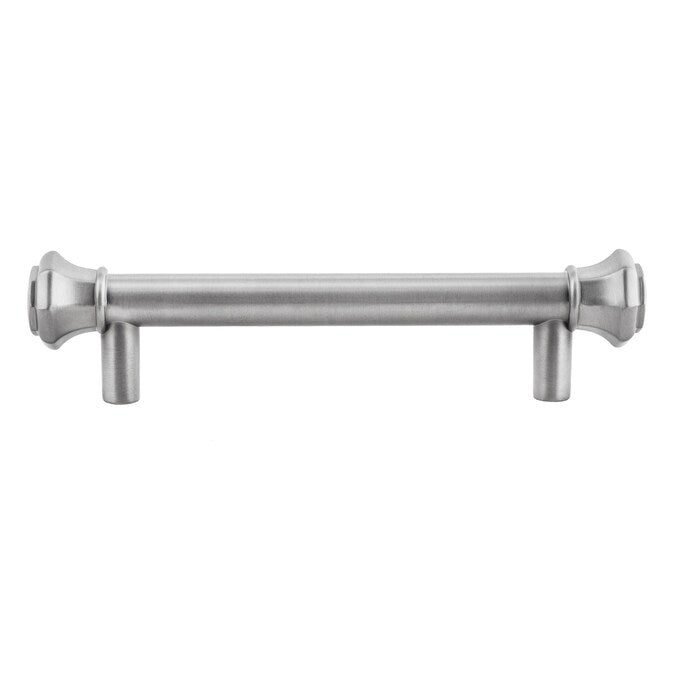 Sumner Street Home Hardware Octagon 3-1/2-in (89mm) Center to Center Satin Nickel Cylindrical Bar Drawer Pull