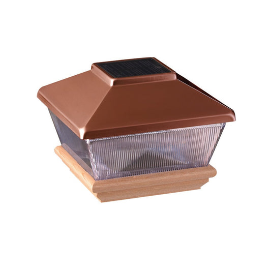 Deckorators 4-in x 4-in 5-Lumen 1-Watt Copper Solar LED Outdoor Post Cap Light (6500 K)