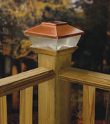 Deckorators 4-in x 4-in 5-Lumen 1-Watt Copper Solar LED Outdoor Post Cap Light (6500 K)