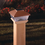 Deckorators 4-in x 4-in 5-Lumen 1-Watt Copper Solar LED Outdoor Post Cap Light (6500 K)