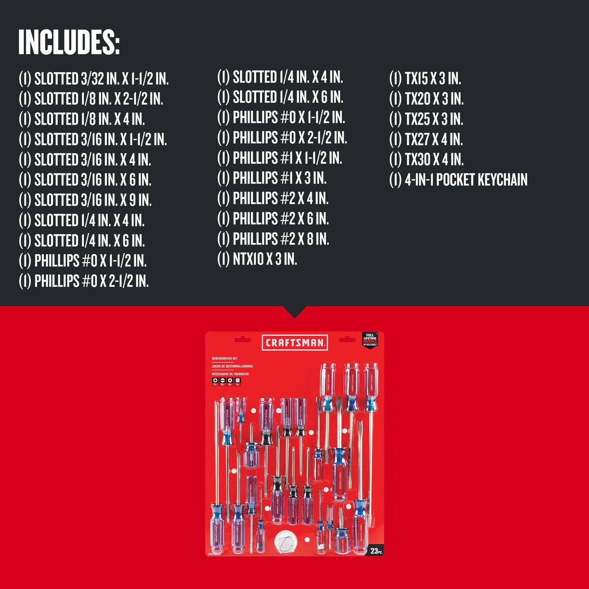CRAFTSMAN 23-Piece Acetate Handle Screwdriver Set
