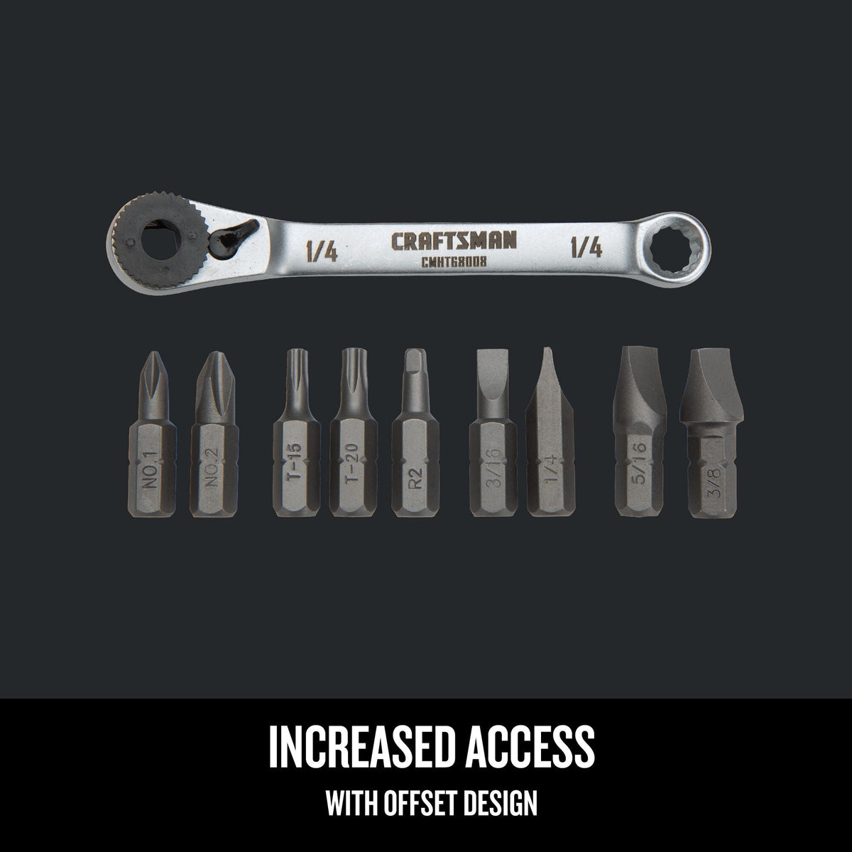 CRAFTSMAN 10-Piece Steel Handle Ratcheting Multi-Bit Screwdriver Set