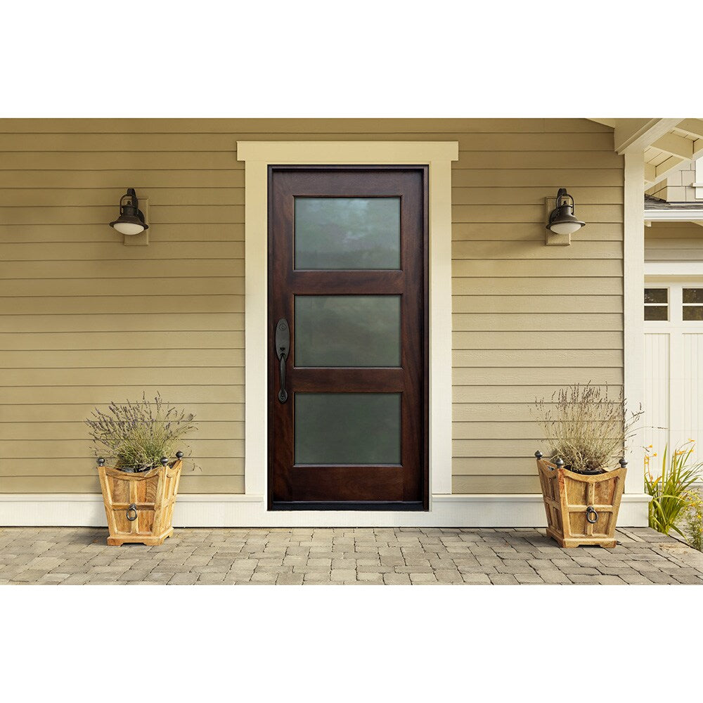 Greatview Doors 36-in x 80-in Mahogany Stained Prehung Single Front Door with Frosted Glass