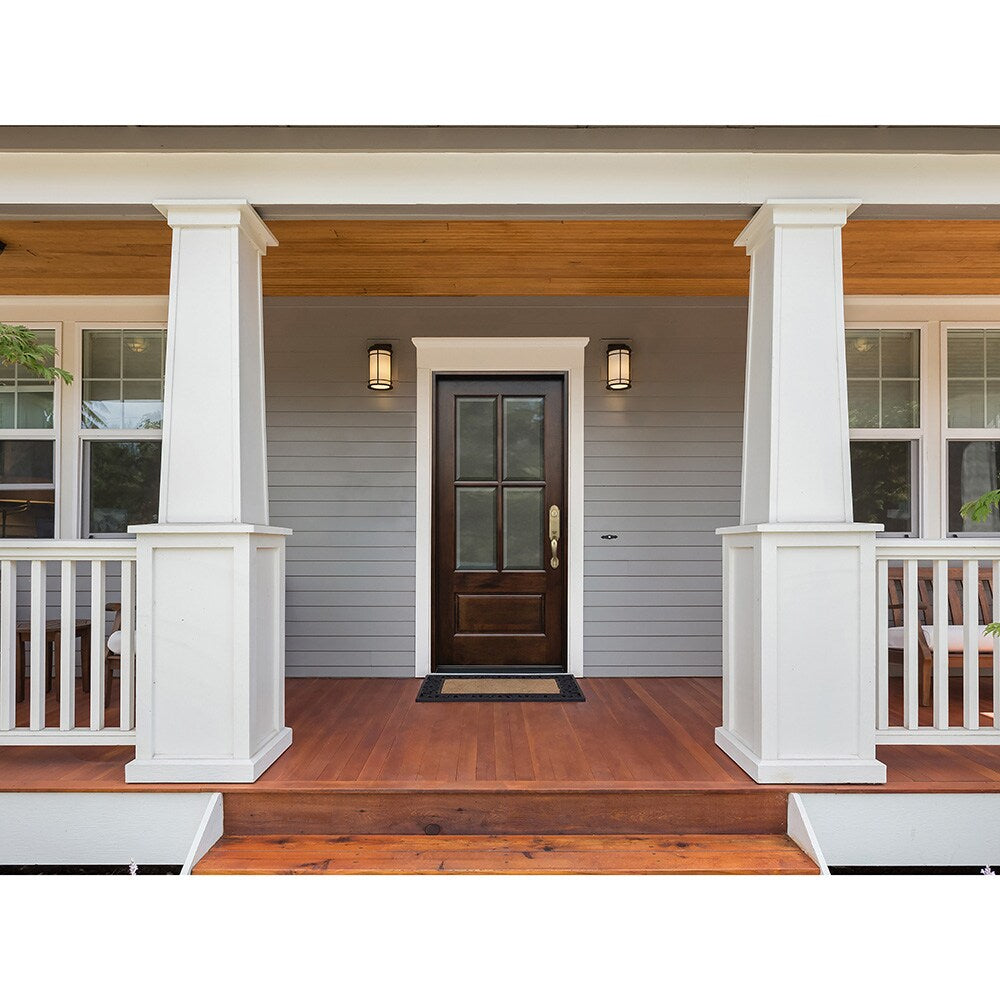 Greatview Doors Mahogany Stained 3/4 Lite Prehung Front Door, 36-in x 80-in