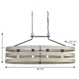 Progress Lighting Gulliver 4-Light Graphite Farmhouse Linear Large Hanging Kitchen Island Light