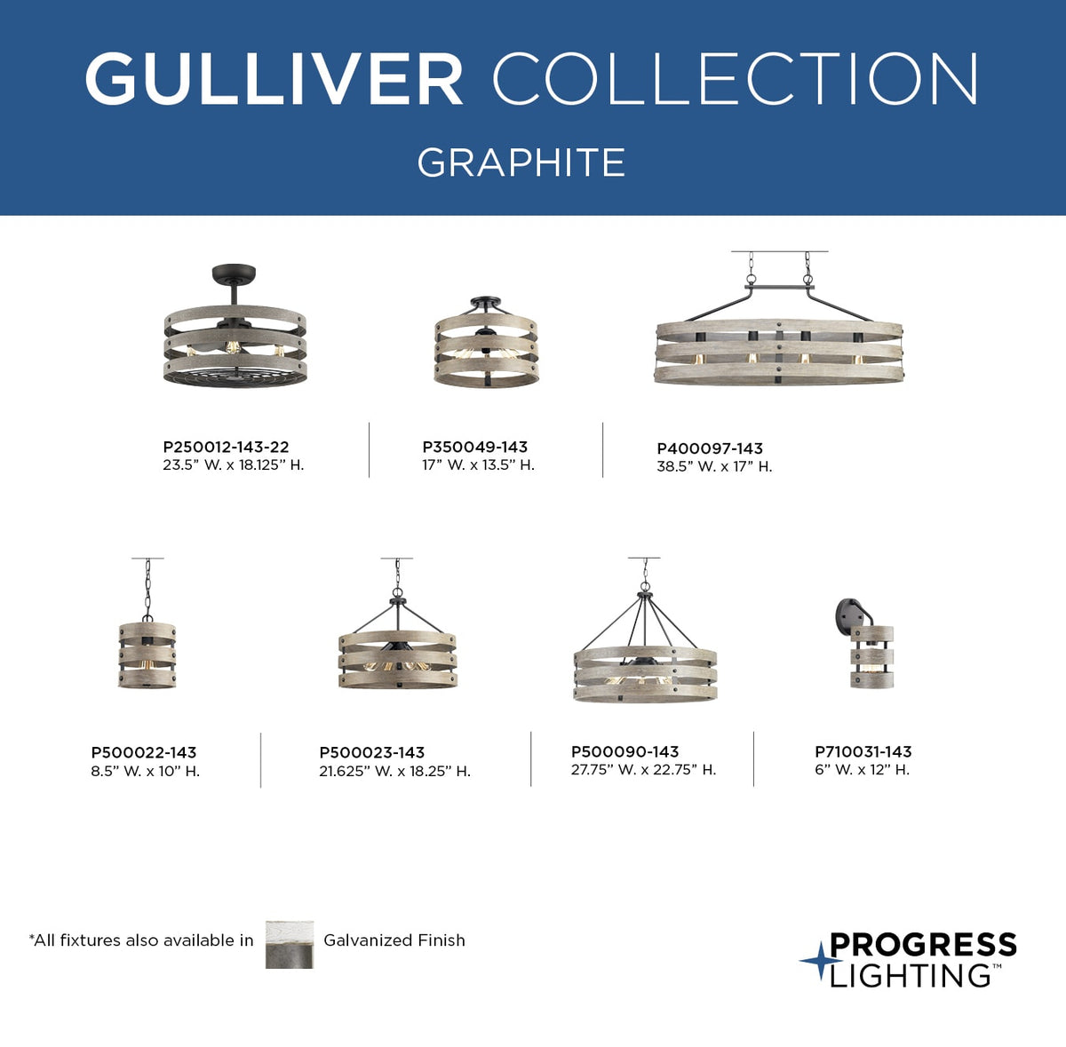 Progress Lighting Gulliver 4-Light Graphite Farmhouse Linear Large Hanging Kitchen Island Light