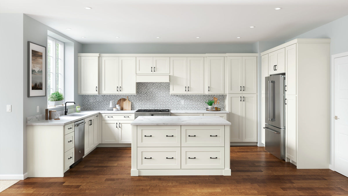 allen + roth Aveley 12-in W x 36.125-in H x 12-in D Linen Wall Fully Assembled Cabinet (Flat Panel Shaker Door Style)