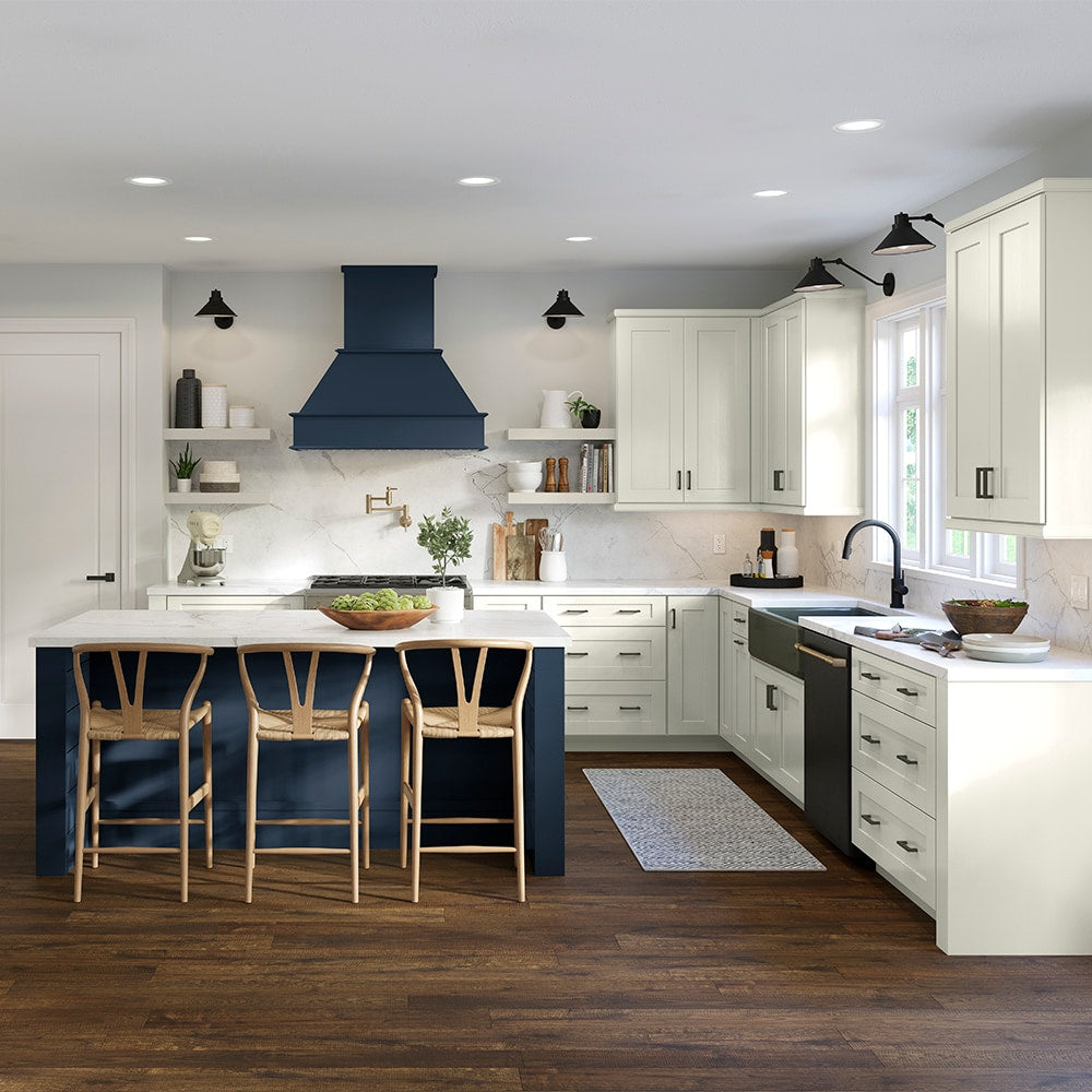 allen + roth Aveley 15-in W x 36.125-in H x 12-in D Linen Wall Fully Assembled Cabinet (Flat Panel Shaker Door Style)