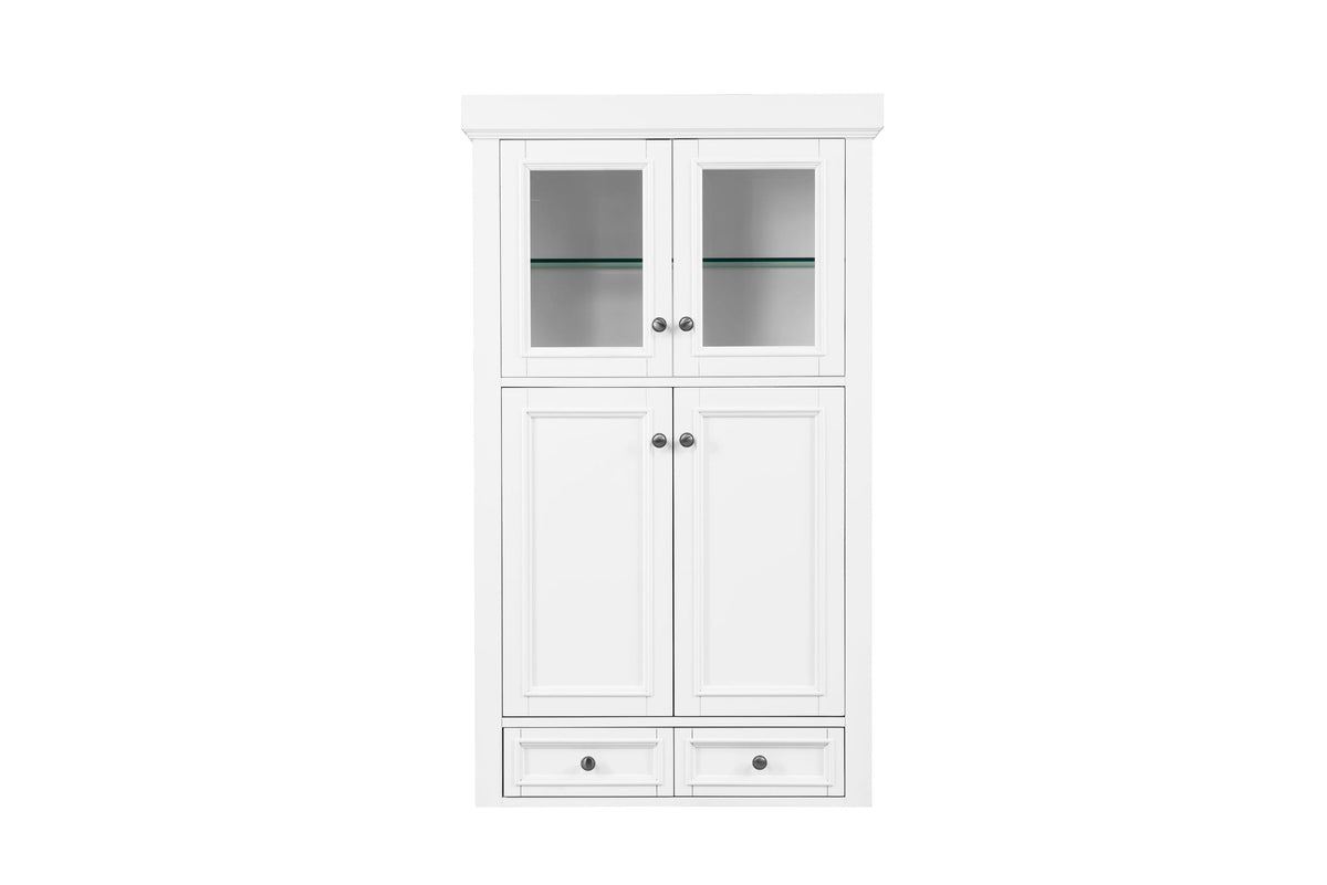 James Martin Vanities De Soto 31.3-in x 53.5-in x 15-in Bright White Soft Close Bathroom Wall Cabinet