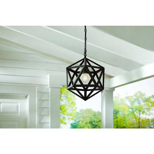 1-Light Bronze Outdoor Pendant Light (Bulb Included)