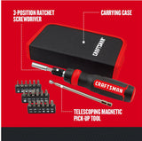 CRAFTSMAN 26-Piece Bi‑Material Handle 6-in Ratcheting Multi-Bit Screwdriver Set with Case