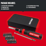 CRAFTSMAN 26-Piece Bi‑Material Handle 6-in Ratcheting Multi-Bit Screwdriver Set with Case