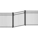 Freedom New Haven 4-1/2-ft H x 3-ft to 5-ft W Black Aluminum Spaced Picket Flat-top Decorative Fence Gate Kit