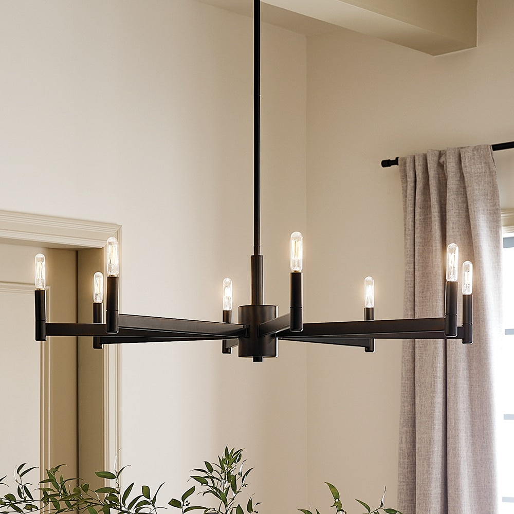 Kichler Erzo 8-Light Black Modern/Contemporary Chandelier