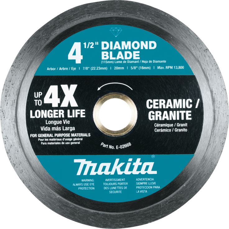 4-1/2 in. Diamond Blade, Continuous Rim, General Purpose