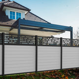 Freedom Alloy Mixed Material 8-ft H x 3-in W Matte Black Aluminum Privacy Line Fence Post