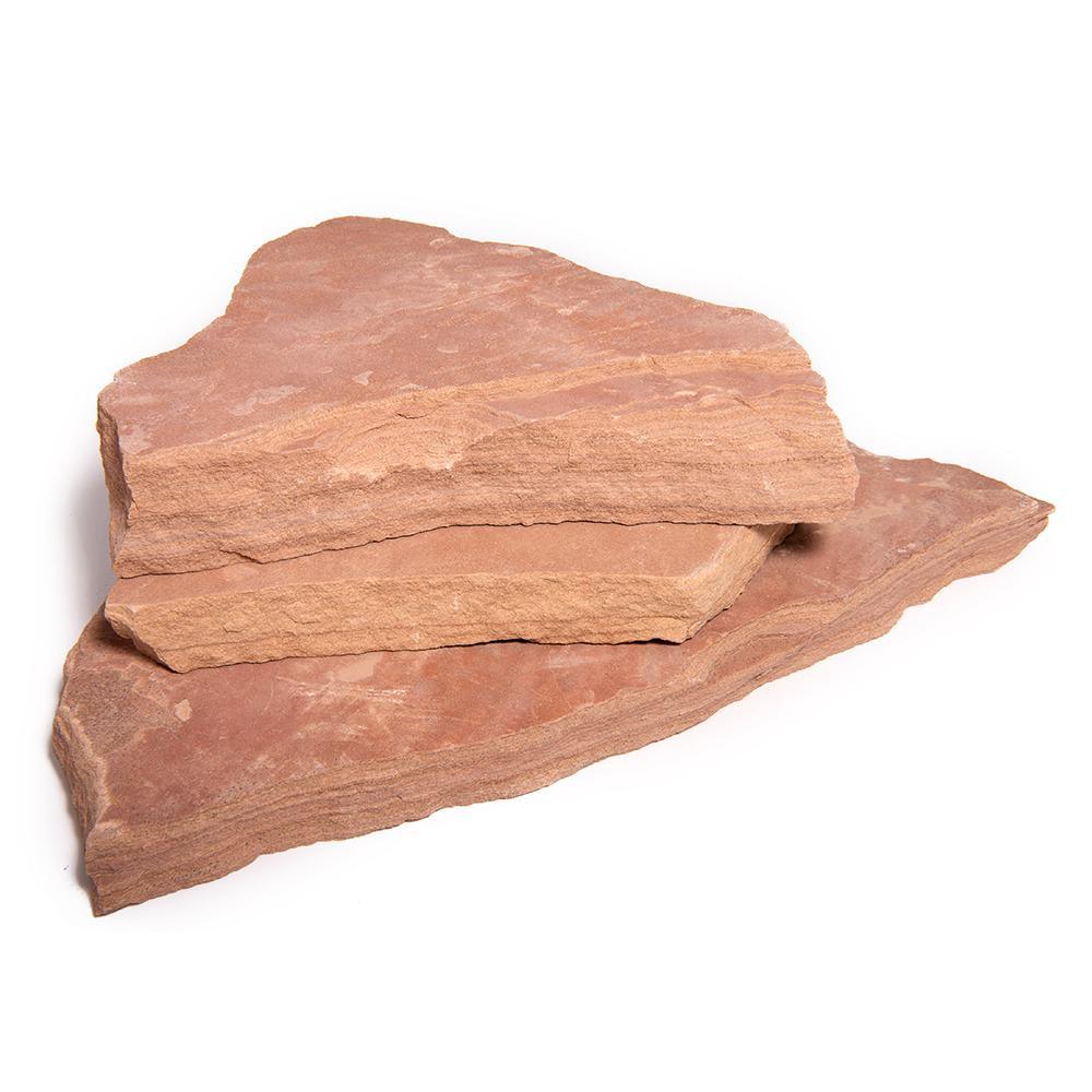 12 in. x 12 in. x 2 in. 30 sq. ft. Arizona Rosa Natural Flagstone for Landscape Gardens and Pathways - Super Arbor