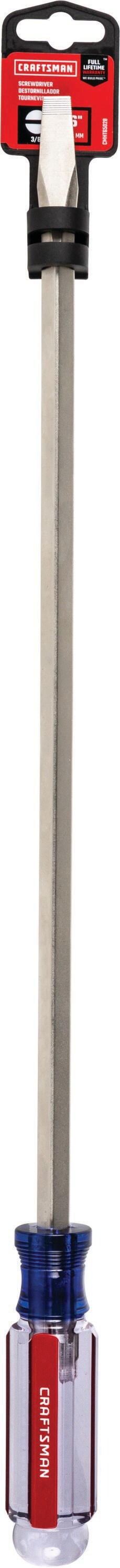CRAFTSMAN Acetate Handle Flathead Screwdriver, 3/8-in x 16-in