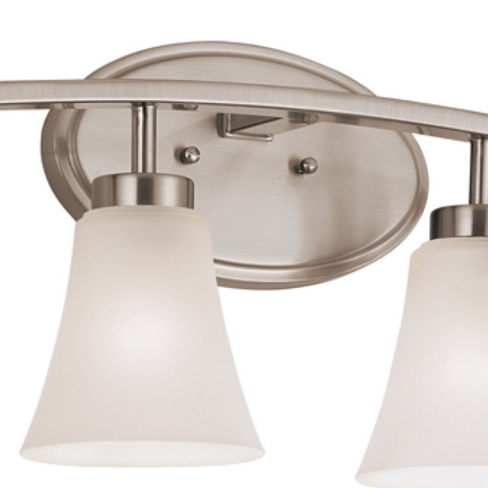 Portfolio Lyndsay 30.13-in 4-Light Satin Nickel Transitional Vanity Light Bar
