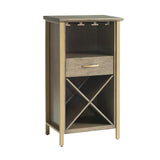 Leick Home 12-Bottle Brownbronze Wood Wine Cabinet Panel