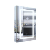WELLFOR NIKA 20-in x 30-in Lighted LED Fog Free Surface/Recessed Mount Silver Mirrored Soft Close Medicine Cabinet with Outlet