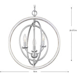 Progress Lighting Fairwood 3-Light Antique White and Galvanized Farmhouse Globe Medium Hanging Pendant Light