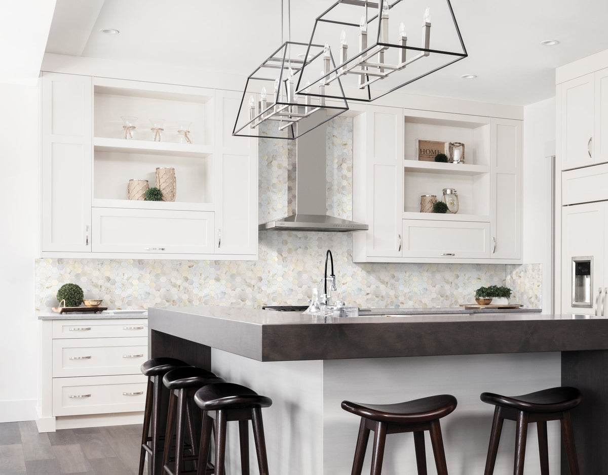 Satori Bianco Perla 12-in x 12-in Polished Natural Stone Look Hexagon Mosaic Floor and Wall Tile (0.96-sq. ft/ Piece)