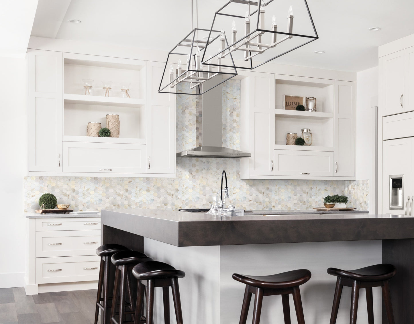 Satori Bianco Perla 12-in x 12-in Polished Natural Stone Look Hexagon Mosaic Floor and Wall Tile (0.96-sq. ft/ Piece)