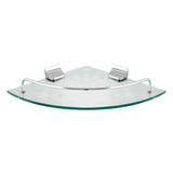 9.5 in. x 9.5 in. Glass Corner Shelf with Pre-Installed Rails in Rubbed Bronze - Super Arbor
