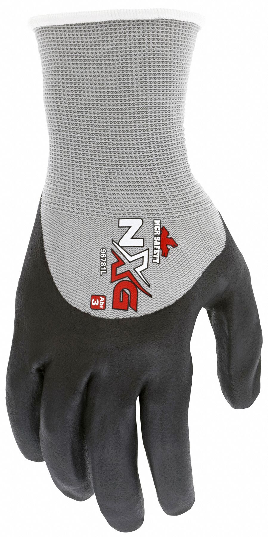MCR SAFETY Ninja 96781 Sandy Foam Nitrile Coated Gloves, XL 3/4 Dipped